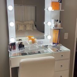 Vanity Set Hollywood Mirror LED Lights Makeup Table🤩New