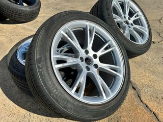 4x 19” 2024 Tesla Model Y Gemini Wheels USED Continental 255/45/19 25% 5x4.5