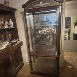 Glass Wooden Tall cabinet