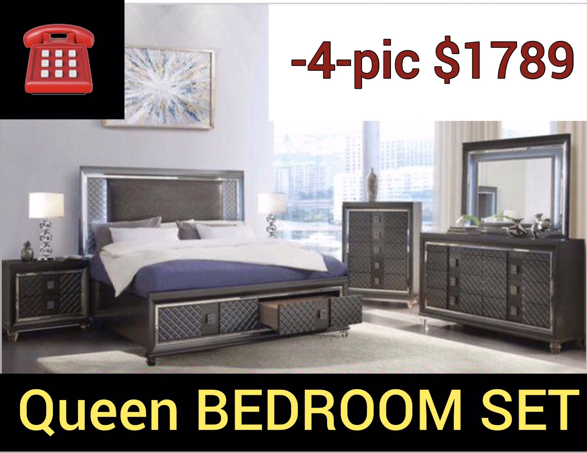 Nice new queen Bedroom set ✨4pc