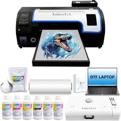 J234-Auto-Maintenance M1630 Pro DTF Bundle with Roll Feeder,White Ink Circulation for DIY T Shirt Printing,Doubled Speed Over L1800,L805 DTF Printer M