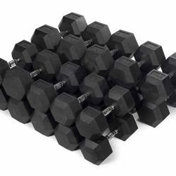 🔥🔥🔥BRAND NEW RUBBER HEX DUMBBELLS. $1/POUND. 55-100s ONLY!! FREE DELIVERY🚚