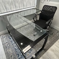 L-Shaped Desk With Chair