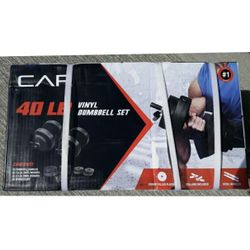 NEW CAP BARBELL 40-POUND ADJUSTABLE VINYL DUMBBELL WEIGHT SET