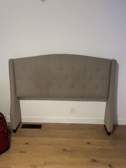Queen beige/gray headboard