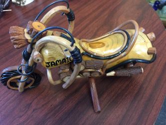 Motorcycle hand made of wood