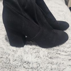 New Black Suede Long Boots 8 Half  75 Macy's 