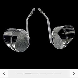 Brand New in the box El Rey Gangster mirrors never been used  for Harley Davidson 4 inch round mirrors and 9 inch stems retails at $149.00 before ship