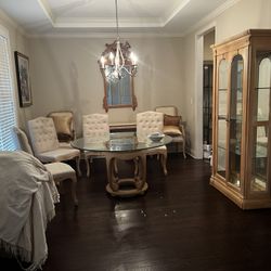 Dining Room Set - 6 Chairs and Small Serving Table. 