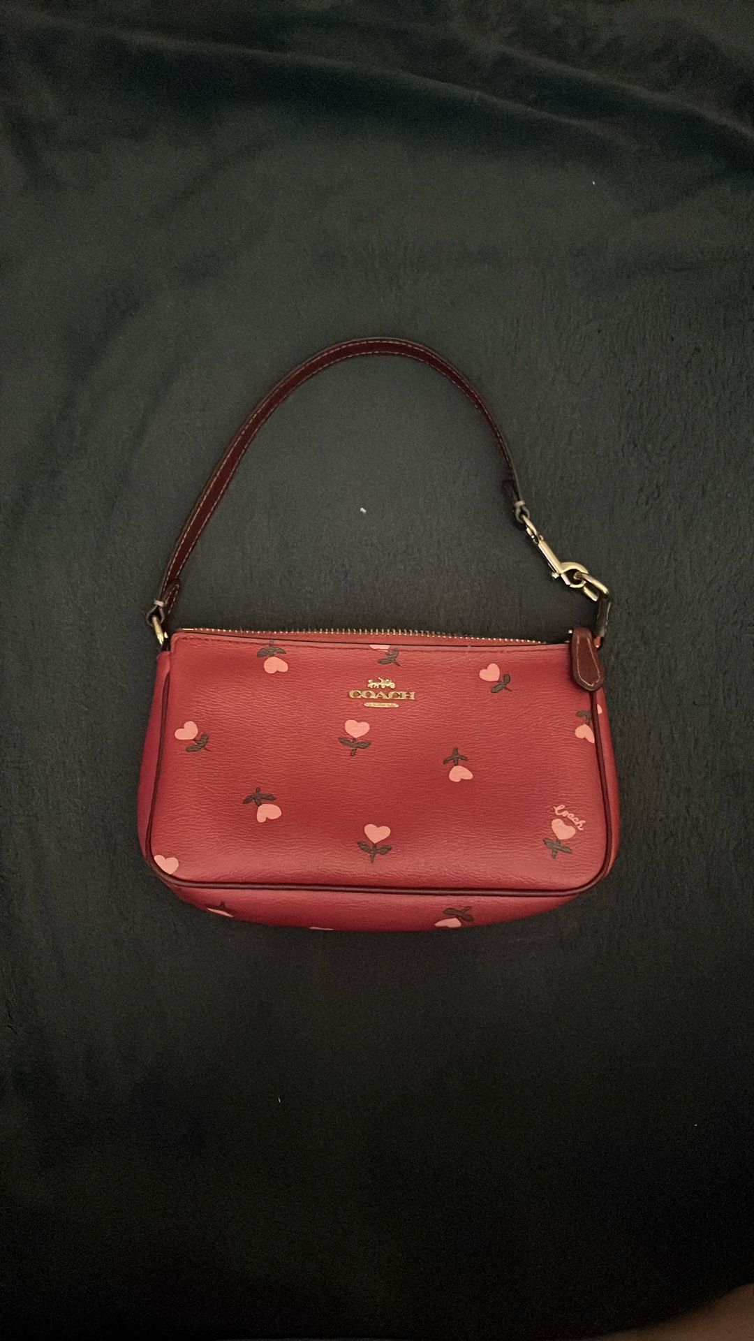 Limited Coach Wristlet With Heart Petal Print