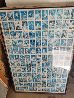 Large framed baseball card poster