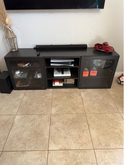 Modern black TV stand
