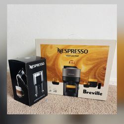Nespresso breville Machineand milk Frother 