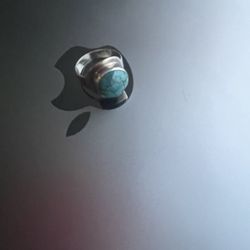 Turquoise Silver Ring Size 8