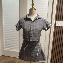 Grey set skirt + top (size S)