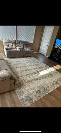 Two gray couches