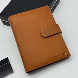 MONTBLANC BROWN LEATHER AGENDA ORGANIZER WALLET 6CC HOLDER NEW 100% GENUINE $795