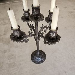 Cast Iron Candelabra Candle Holder 