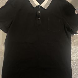 Used Moncler Polo Shirt Black In Excellent Condition Authentic  Only $65