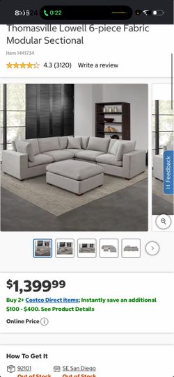 Costco couch 6 piece sectional