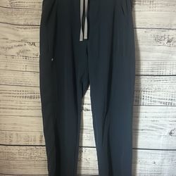 Women blue fig scrub pants size large 