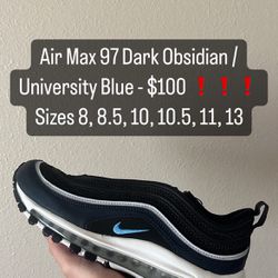 Nike Air Max 97 Dark Obsidian / University Blue (Sizes 8, 10)