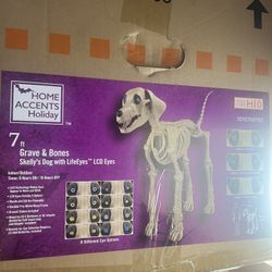7 FT Skeleton Dog Halloween Decoration