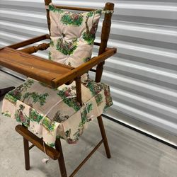 Vintage CASS TOYS Wooden Doll High Chair Antique Toy Old Dolly Girl Baby.. 24” high chair, 14” wide” , 11” depth $125