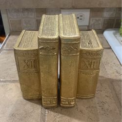 Vintage Pair CBK LTD Gold Ceramic Bookends Books Shelf Display Decor