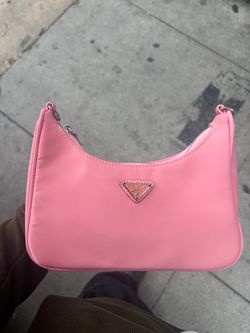 Prada pink nylon shoulder bag