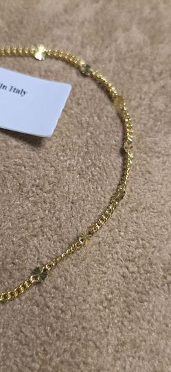 7" anklet/ bracelet Sunburst design 14k gold plated sterling silver. 925 (made in Italy)