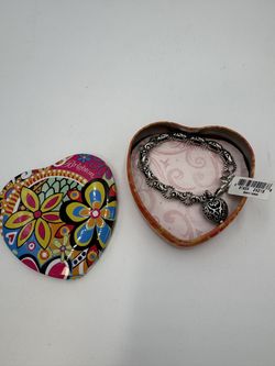 Brighton Stainless Steel Chain  Heart Bracelet 