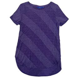 Apt 9 Tunic Tee Womens XS Purple Short Sleeve Stretch Side Slits Textured