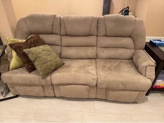 Microfiber couch with recline