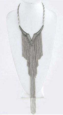 Fringe Drip Silver Necklace Jewelry