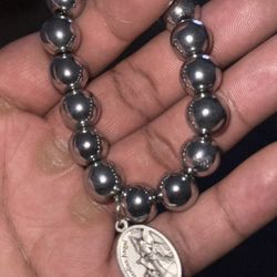 Religious GUARDIAN ANGEL Beaded Bracelet Statement STRETCH Pray for US