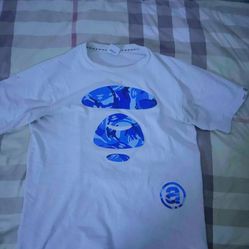 Bathing Ape T Shirt Blue Camo Men's Size L Authentic Streetwear