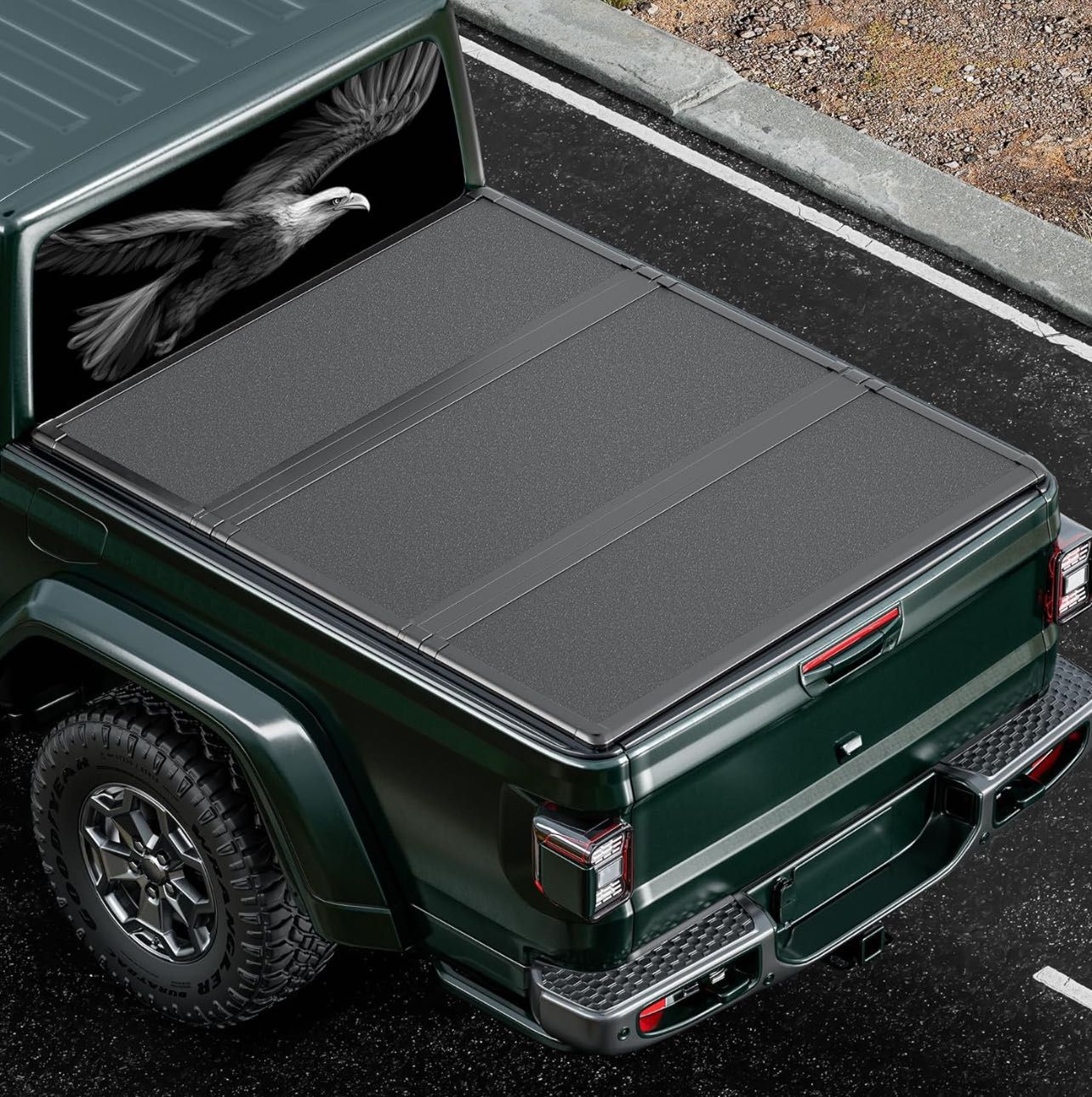 Hard Fiberglass Tri-Fold Truck Bed Tonneau Cover