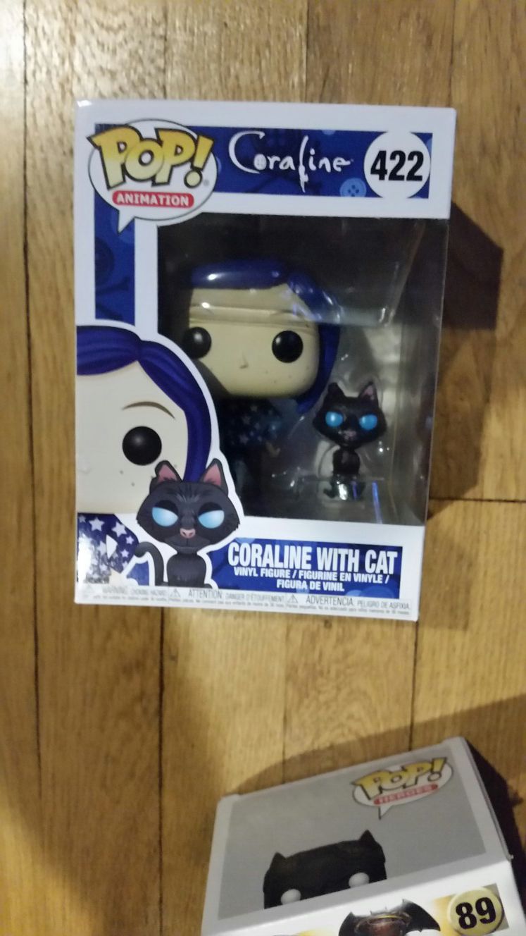 Coraline with cat Funko Pop figure new movie toy Tim Burton