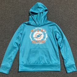 NFL Team Apparel Miami Dolphins girls size XL (14/16) fleece lined polyester pullover hoodie - new no tags 