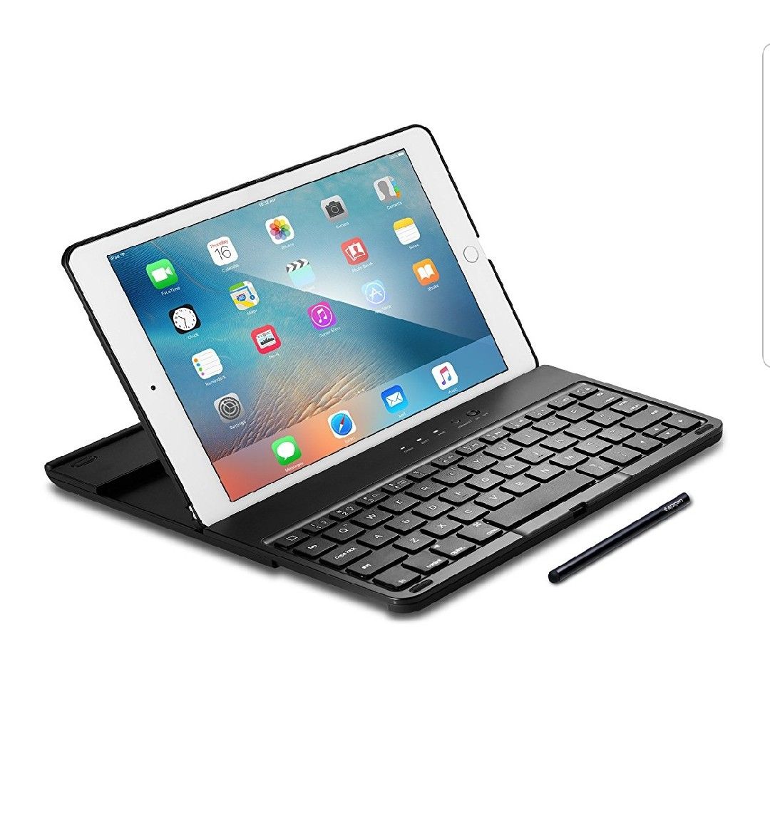 Spigen K101W iPad Pro 9.7 Keyboard Case with Integrated Stylus and Bluetooth Wireless Connection and Detachable Case for iPad pro 9.7