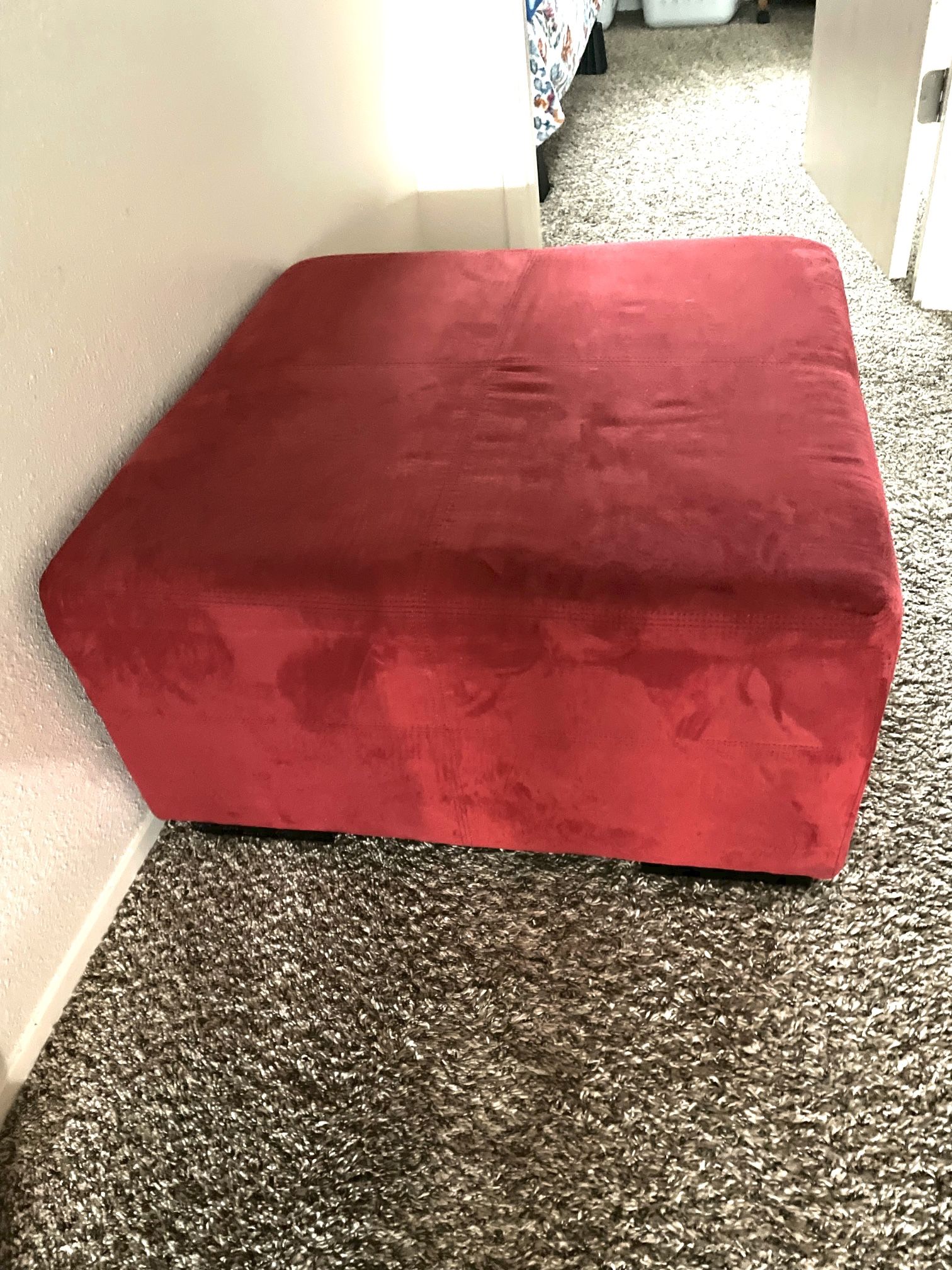 Comfy Faux Suede Ottoman 