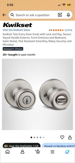 🔐 Kwikset Tylo – Keyed Entry Door Knob (Open Box / New)