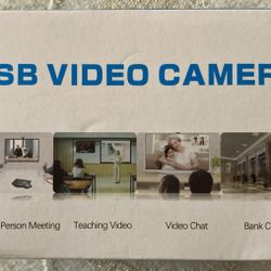 USB Video Camera With Tripod HD 1080P Plugin Play 1920 x 1080 Stereo Mic H.264