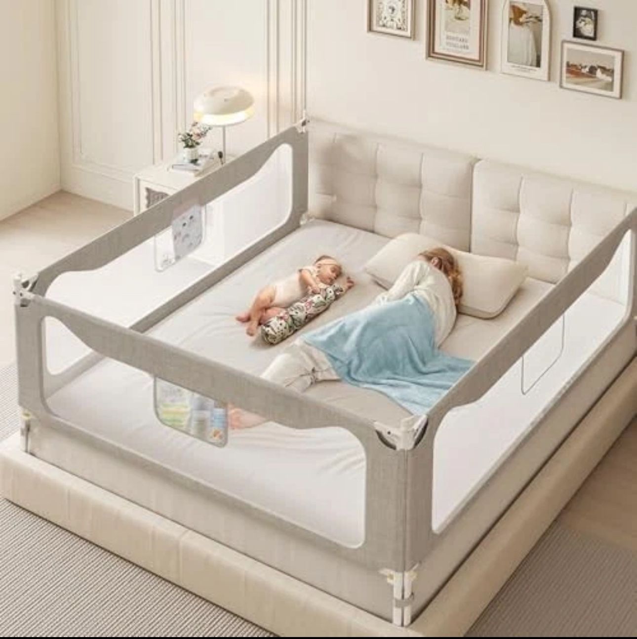 Dr. Pure Bed Rails Guard for Toddlers Adults: (3 Pack) 3-Side Protection Bedrail