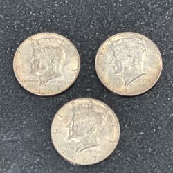3 - 40% Silver Kennedy Half Dollars 