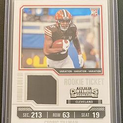 2023 Panini Contenders Cedric Tillman Rookie Ticket Swatch