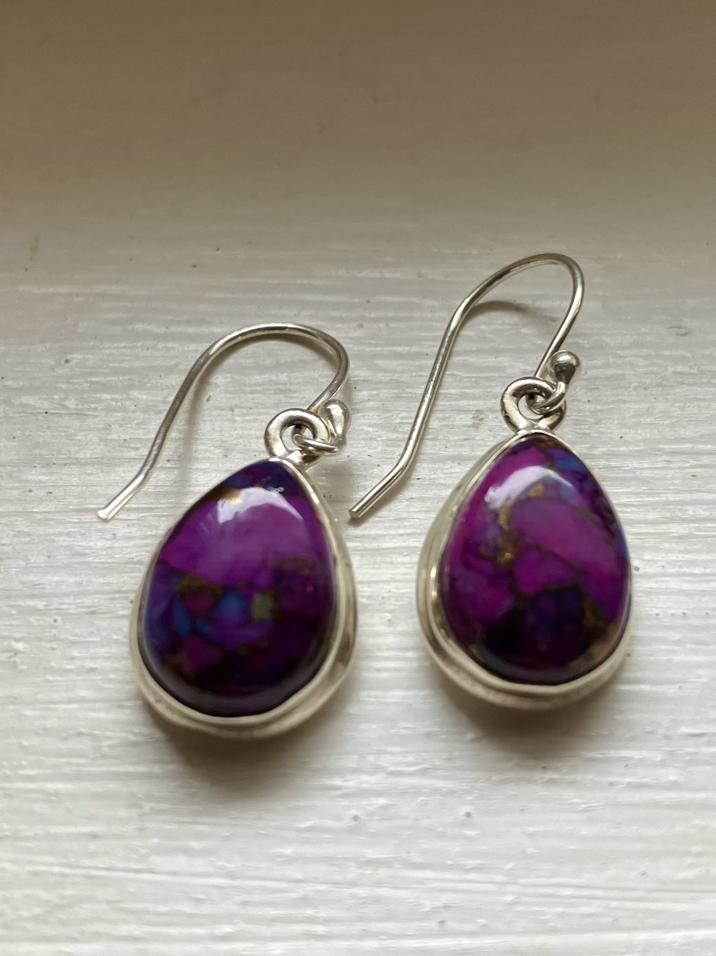 NEW~925 Sterling Silver & Mojave Turquoise Earrings
