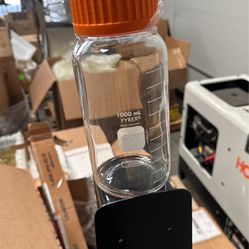 PYREX® 1L Round Wide Mouth Media Storage Bottles, with GLS80 Screw Cap