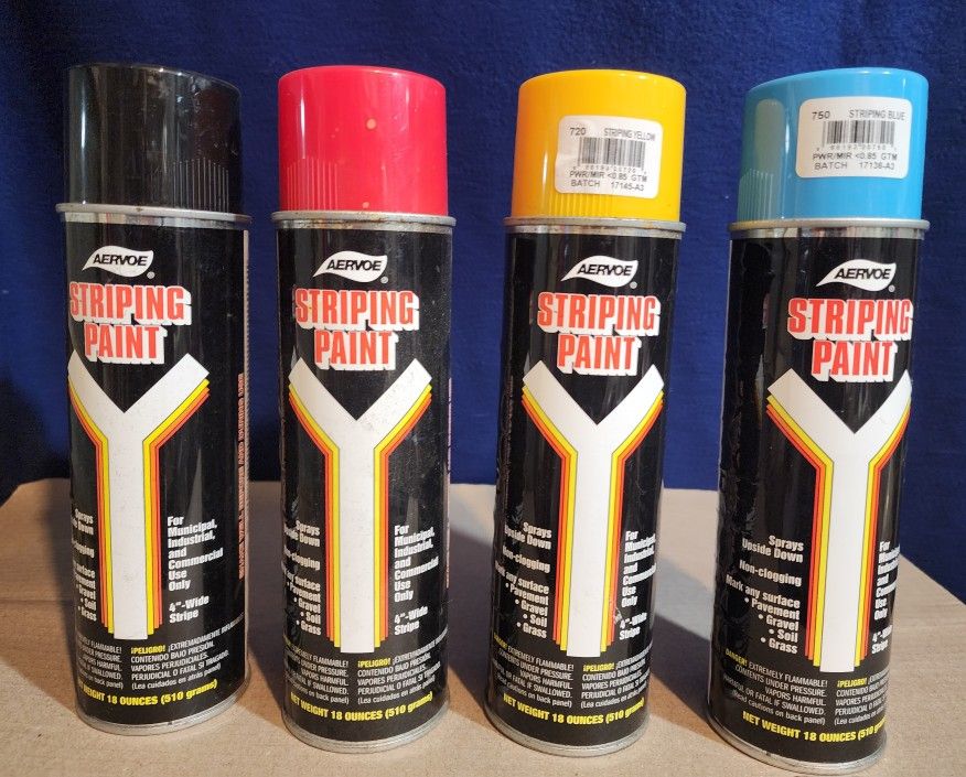 Aervoe Striping Paint 4 NEW CANS